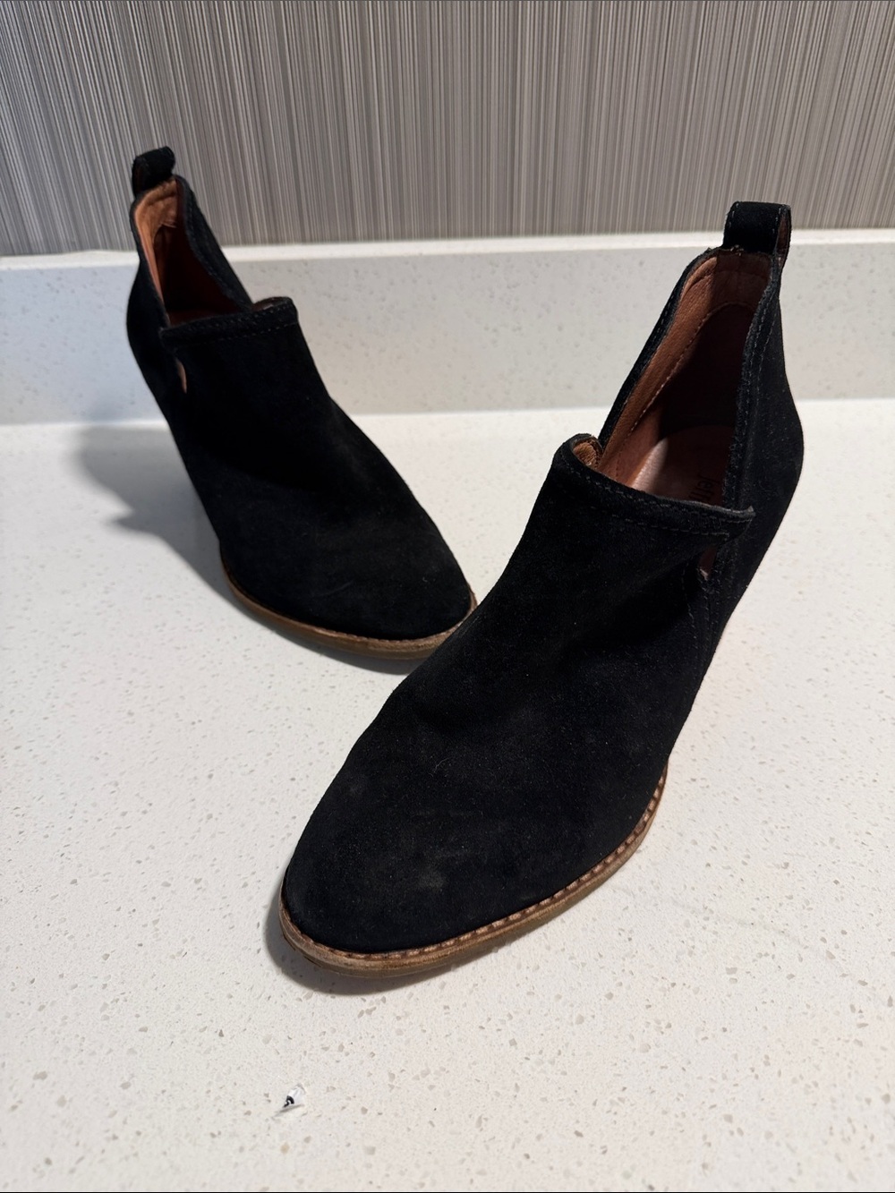 Jeffrey Campbell Black Suede Pull-On Ankle Booties